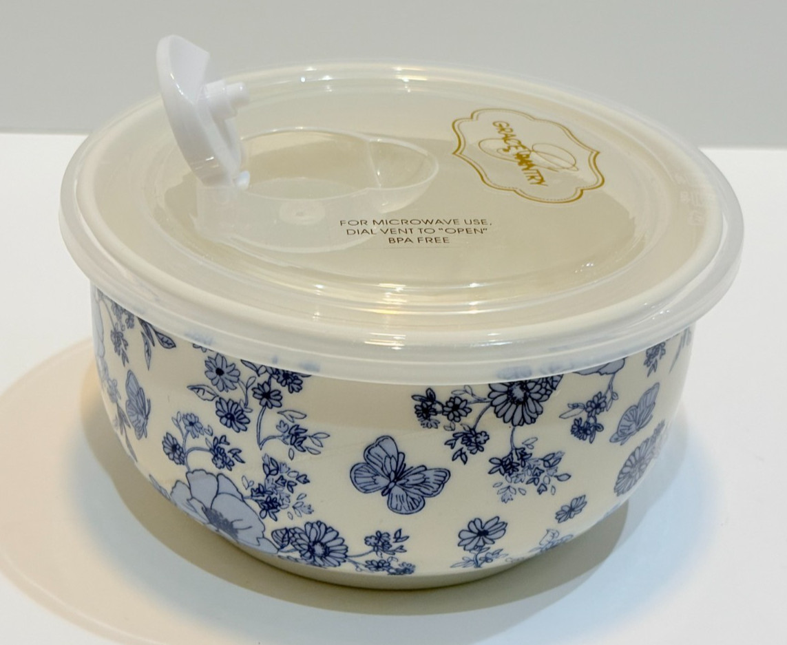 Grace Pantry ‘KATIE’ Microwave Bowl- Food Storage Container w/ Vented Lid 5″ NEW