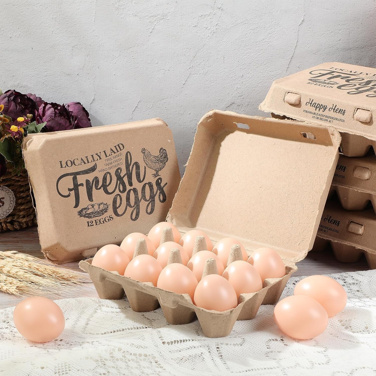 “ZHIGLMYD 25 or 60 Pack 12 Count Plastic Egg Cartons – Bulk Cheap Clear Reusable