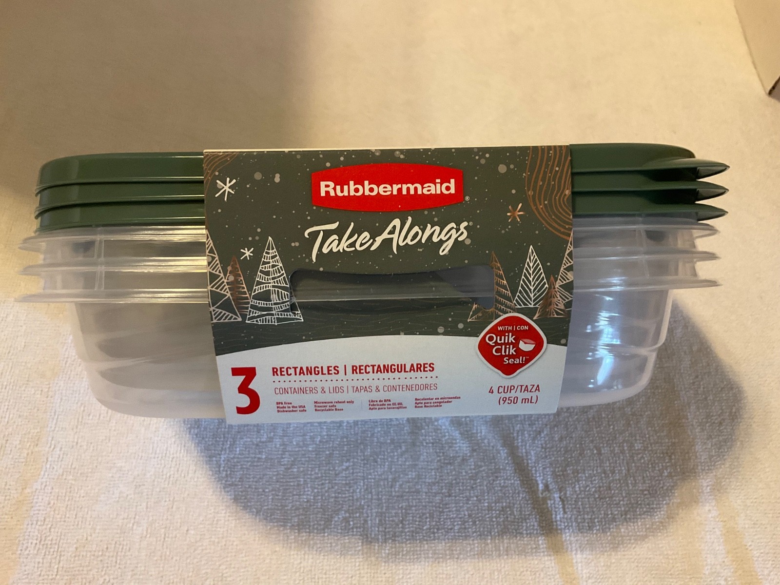 Rubbermaid Take Alongs Green FOUR 2.9 Cup THREE 4 Cup FOUR 5.2 Cup BRAND NEW