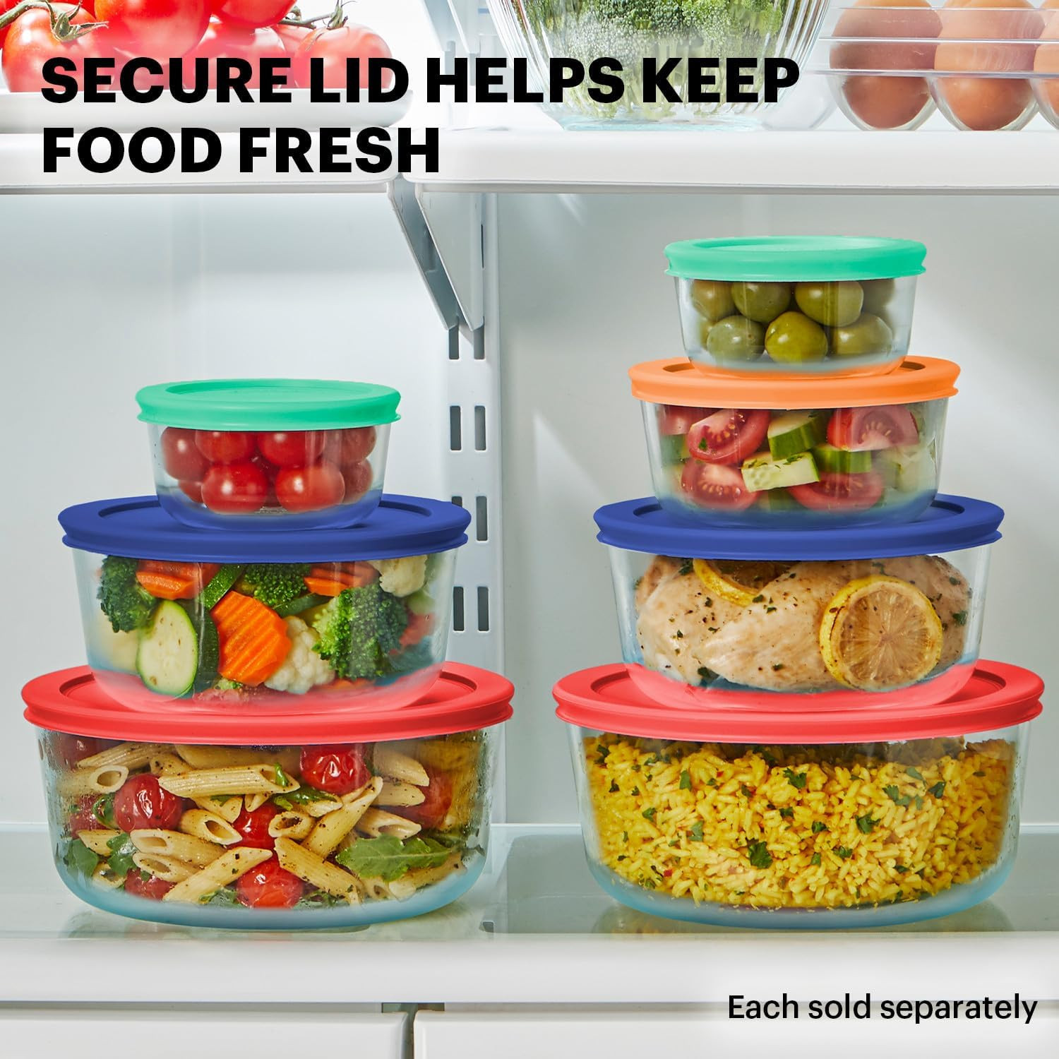 Simply Store (7-Pack) Glass Food Storage Containers Set, (1, 2, 4 & 7 Cup) Meal