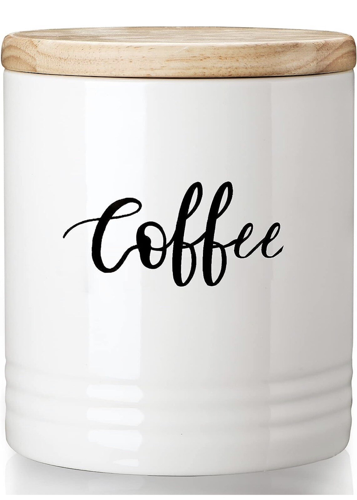 Porcelain Food Storage Containers with Lid, 4.5-Inch 31oz White, Labeled Coffee