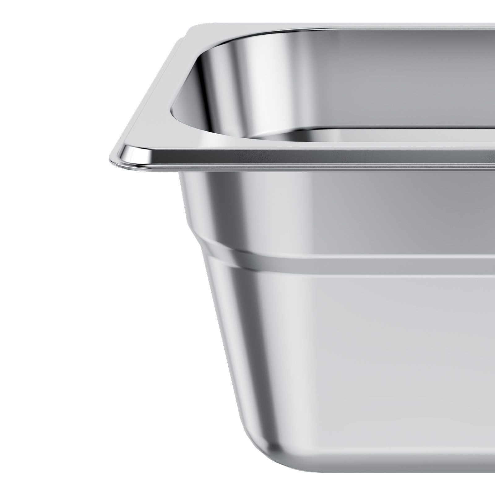 6 Pack 1/6 Size 4in Stainless Steam Pans for Home