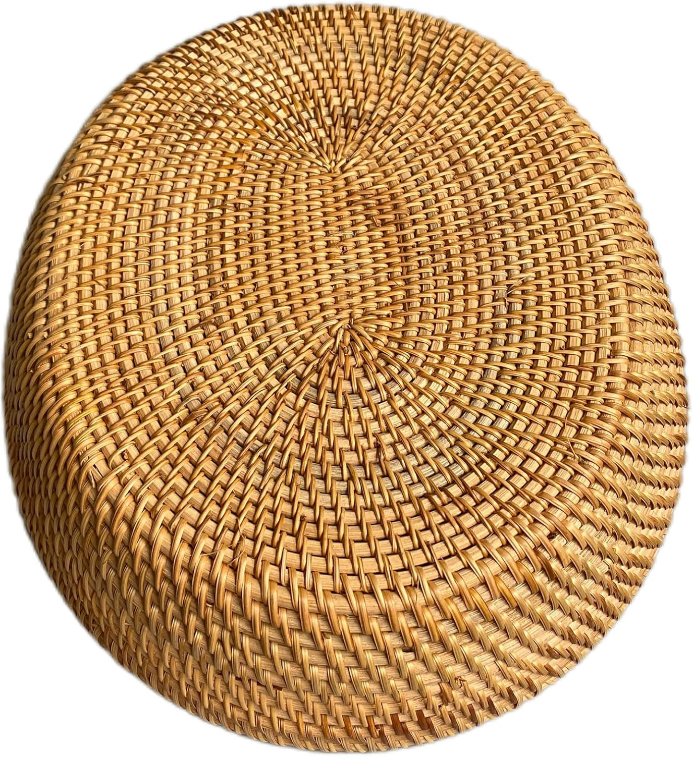 16″ Oval Rattan Fruit Serving Tray – Natural Brown Wicker Decor Bowl