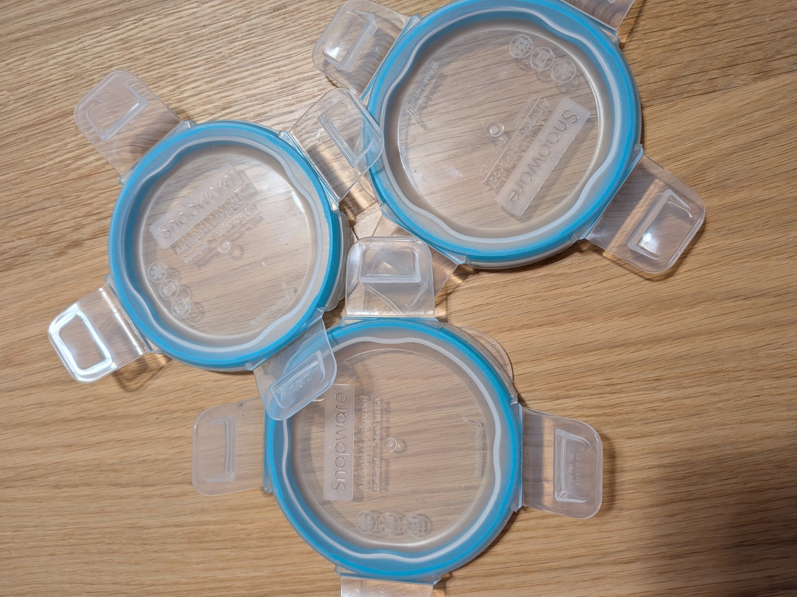 Lot of 3 Snapware 7202R Clear Total Solutions Lid with Teal Blue – USA Made