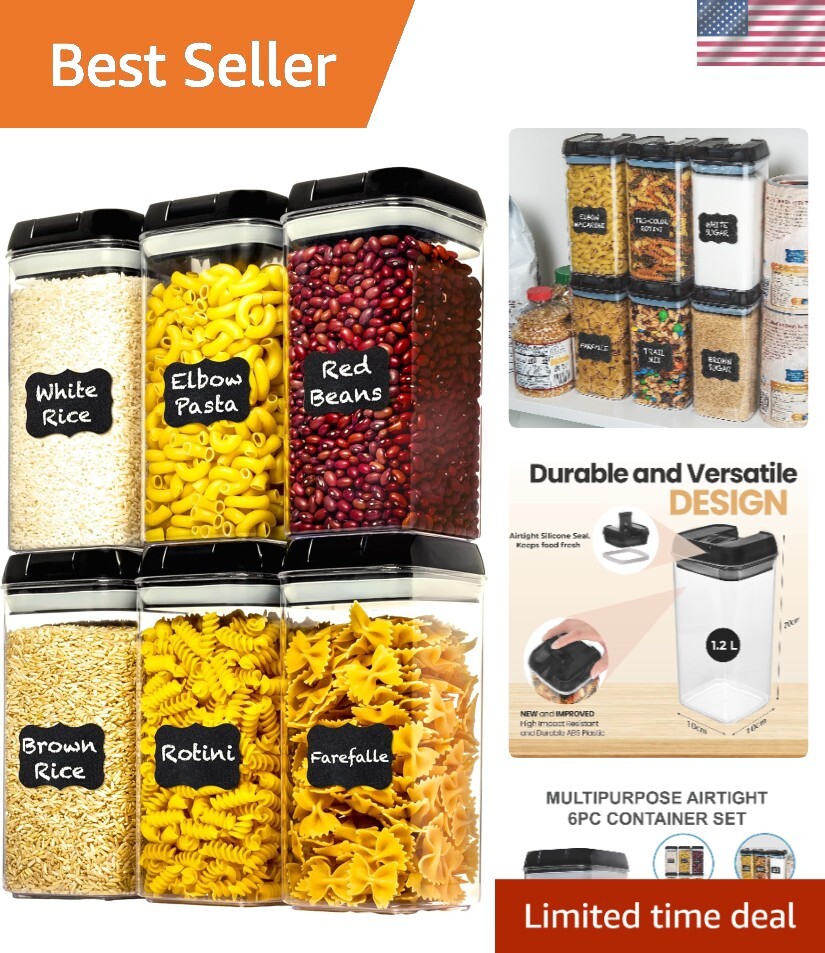 Premium Clear Plastic Airtight Containers – 1.2L Snap Lids for Snacks & Pasta