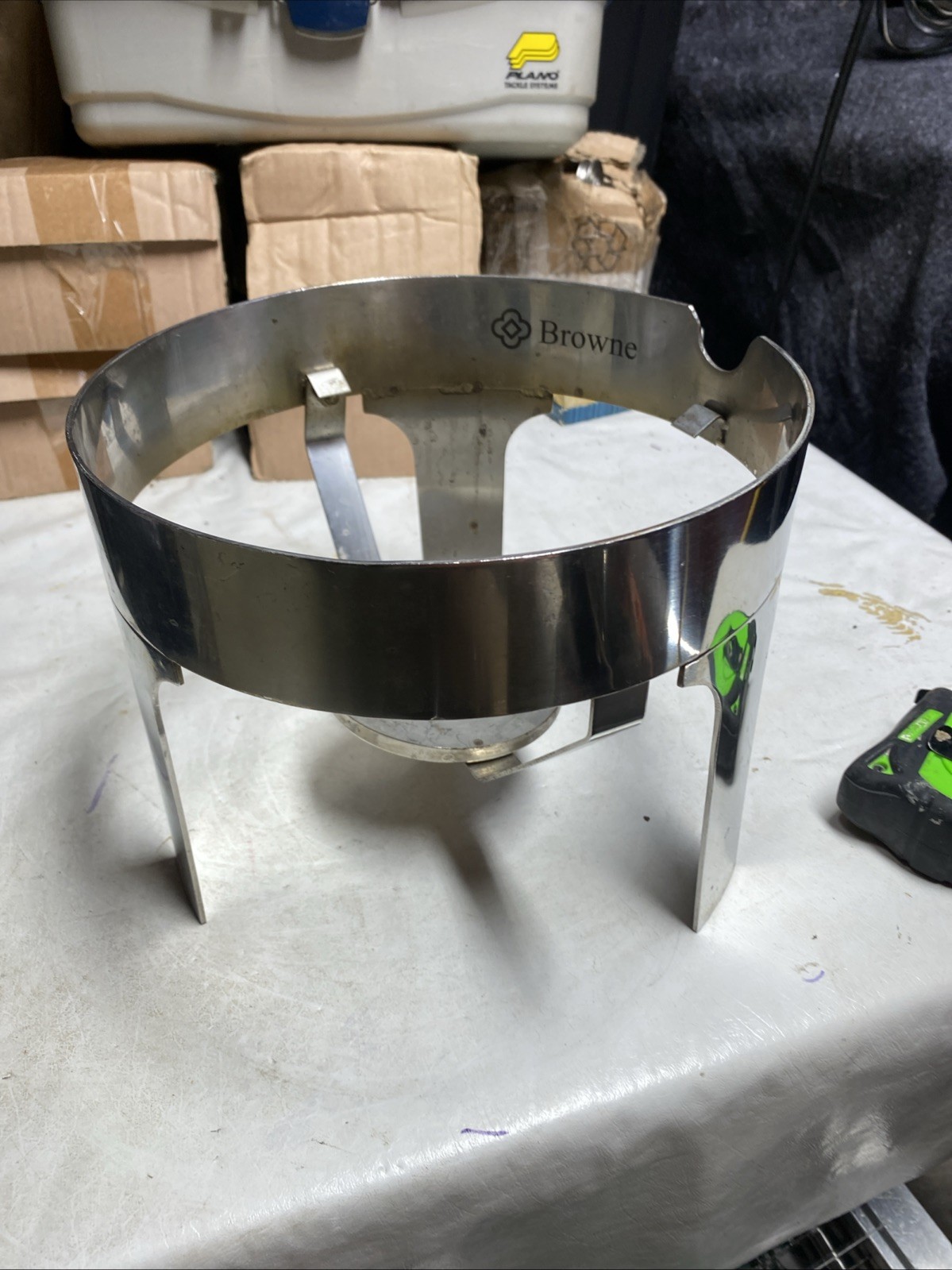 Browne Hot Beverage Dispenser Stand Stainless Drink Chafer Coffee 9” Dia. 3 Lot