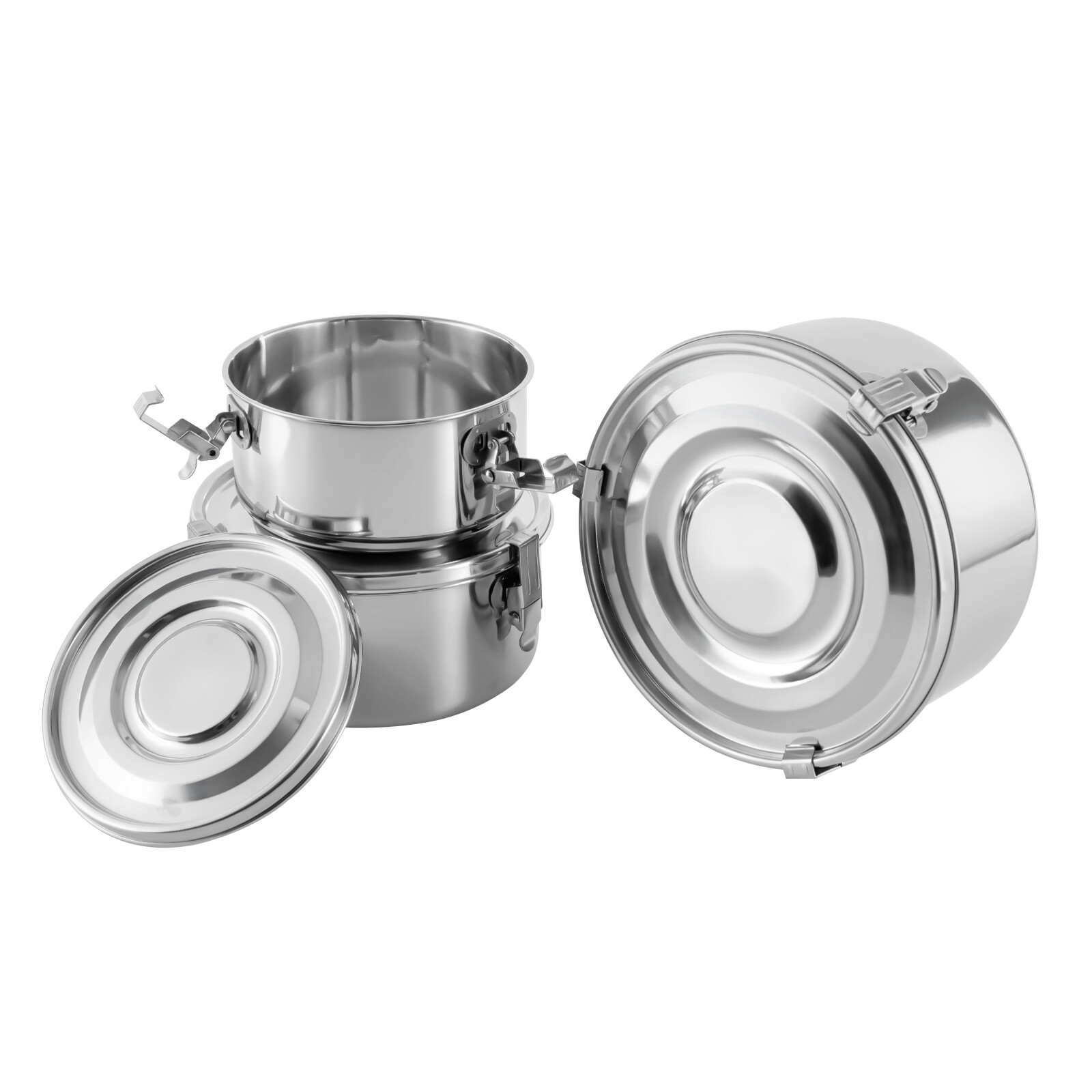 3x Stainless Steel Food Storage Containers Original Leak-Proof For Camping Trips
