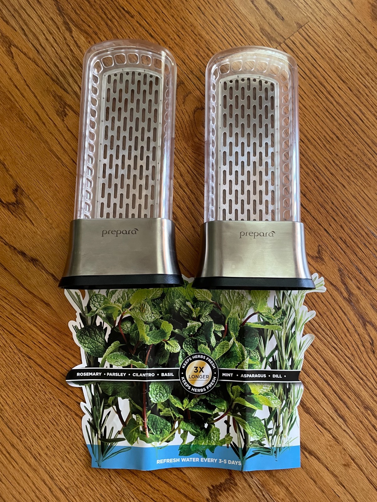 Prepara Herb Food Preserver Stainless Storage Containers, set of 2