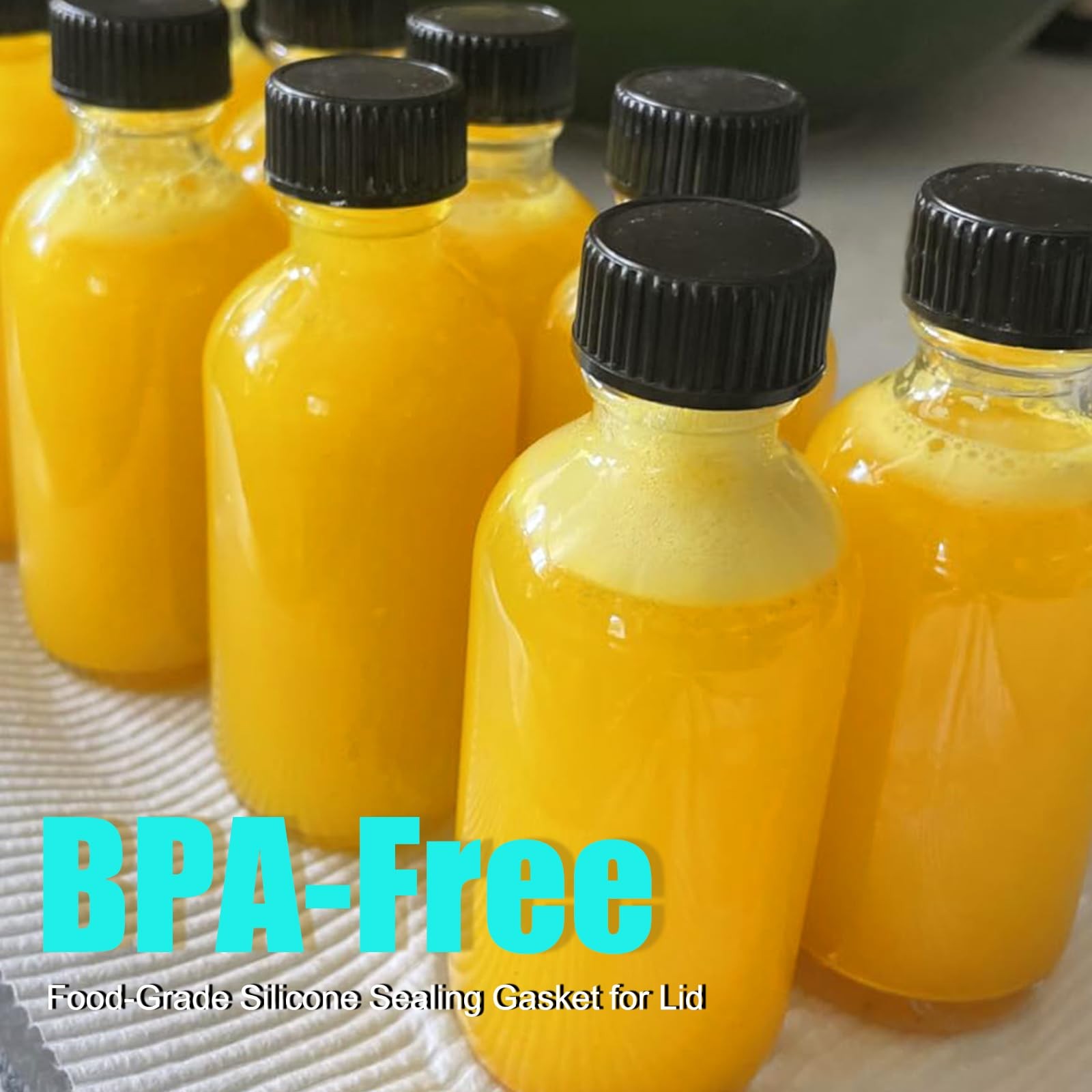 15 Packs 2 oz Boston Round Glass Bottles, Leak-Proof Mini Travel Containers