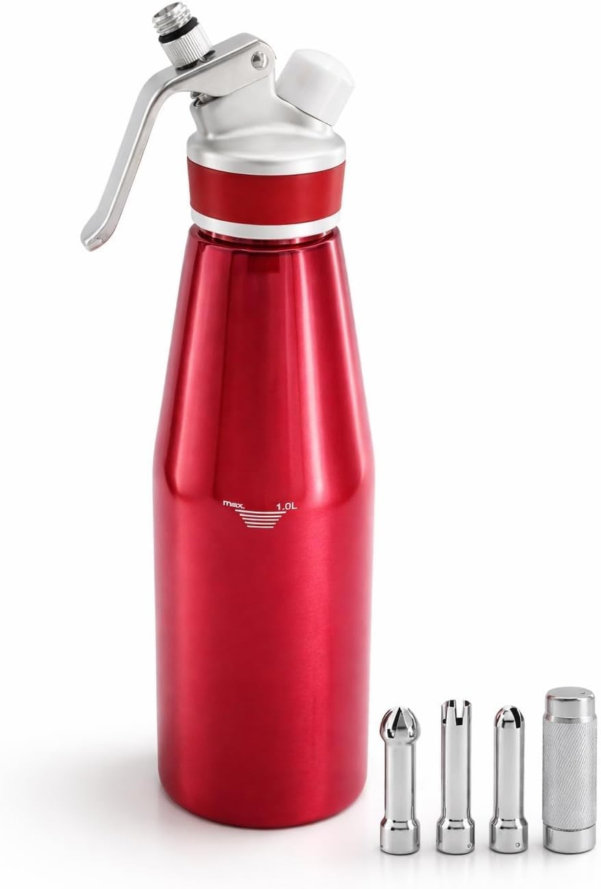 Whipped Cream Dispenser–Double Wall Insulated Aluminum Water Bottle with Stai…