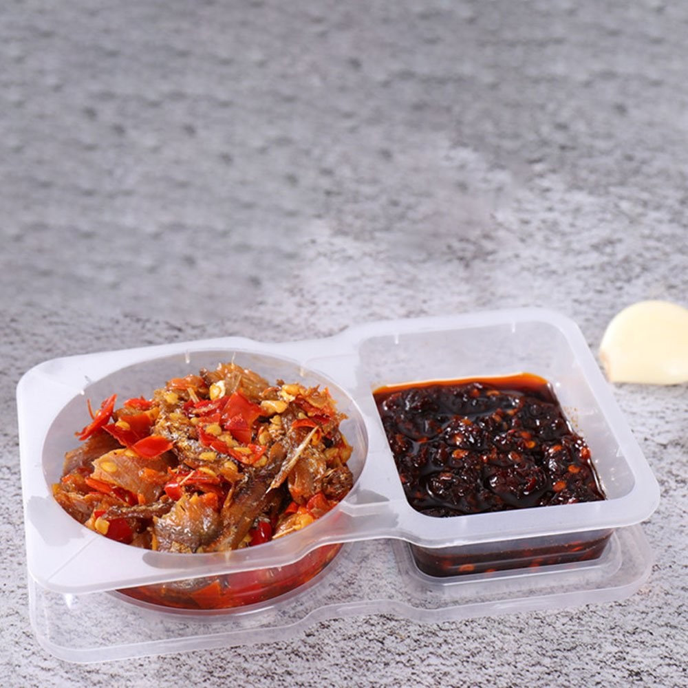 Reusable Snack Containers with Lids, 2 Compartment Snack Pack Containers JQ
