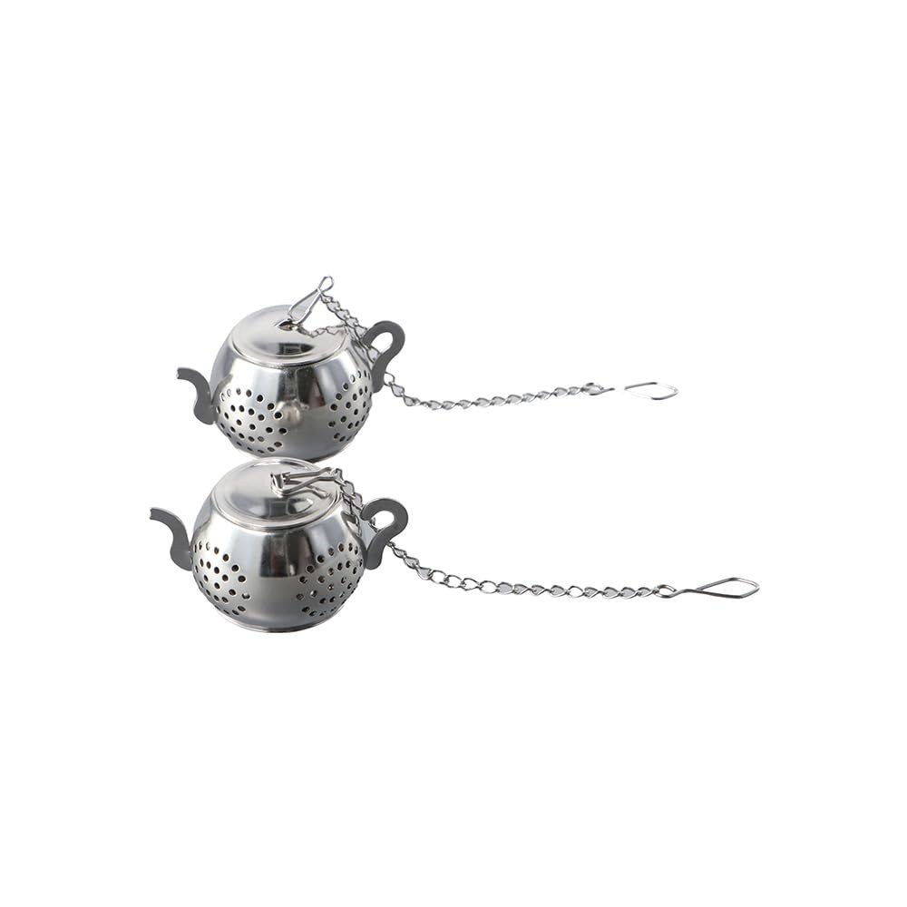 Tea Infusers for Loose Tea, 2 pack Cute Stainless Steel Teapot Shaped Silver