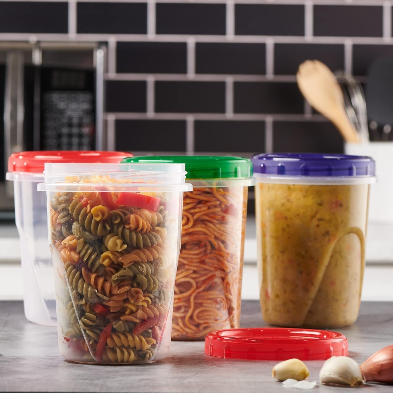 Twist Top Food Storage Containers 32 Oz 12 Pack Plastic Freezer Storage Containe