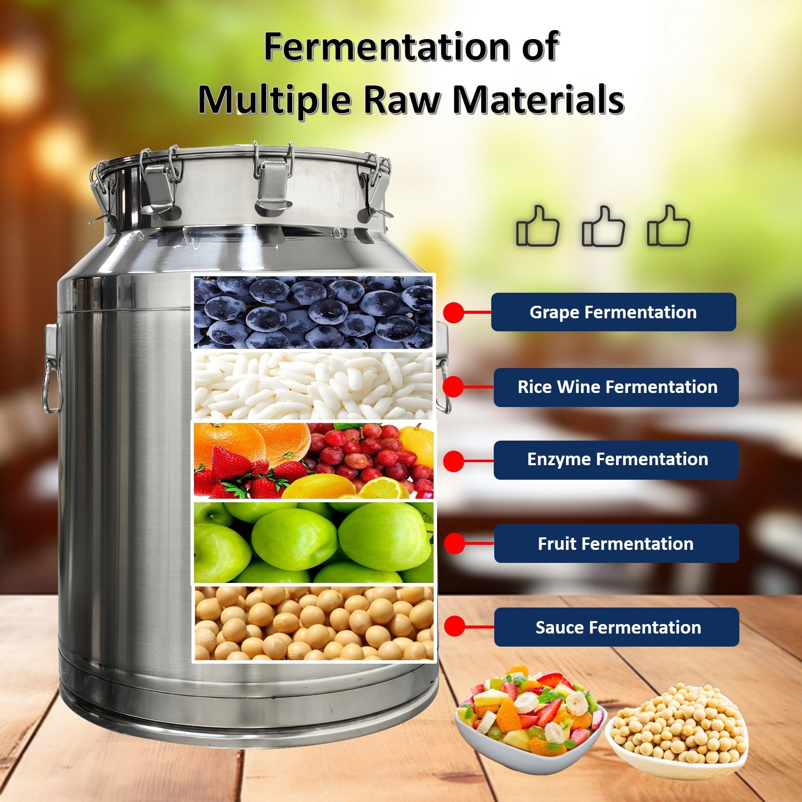 304 Stainless Steel Fermenter Tank 64L Capacity Sealing Storage Tank with Faucet
