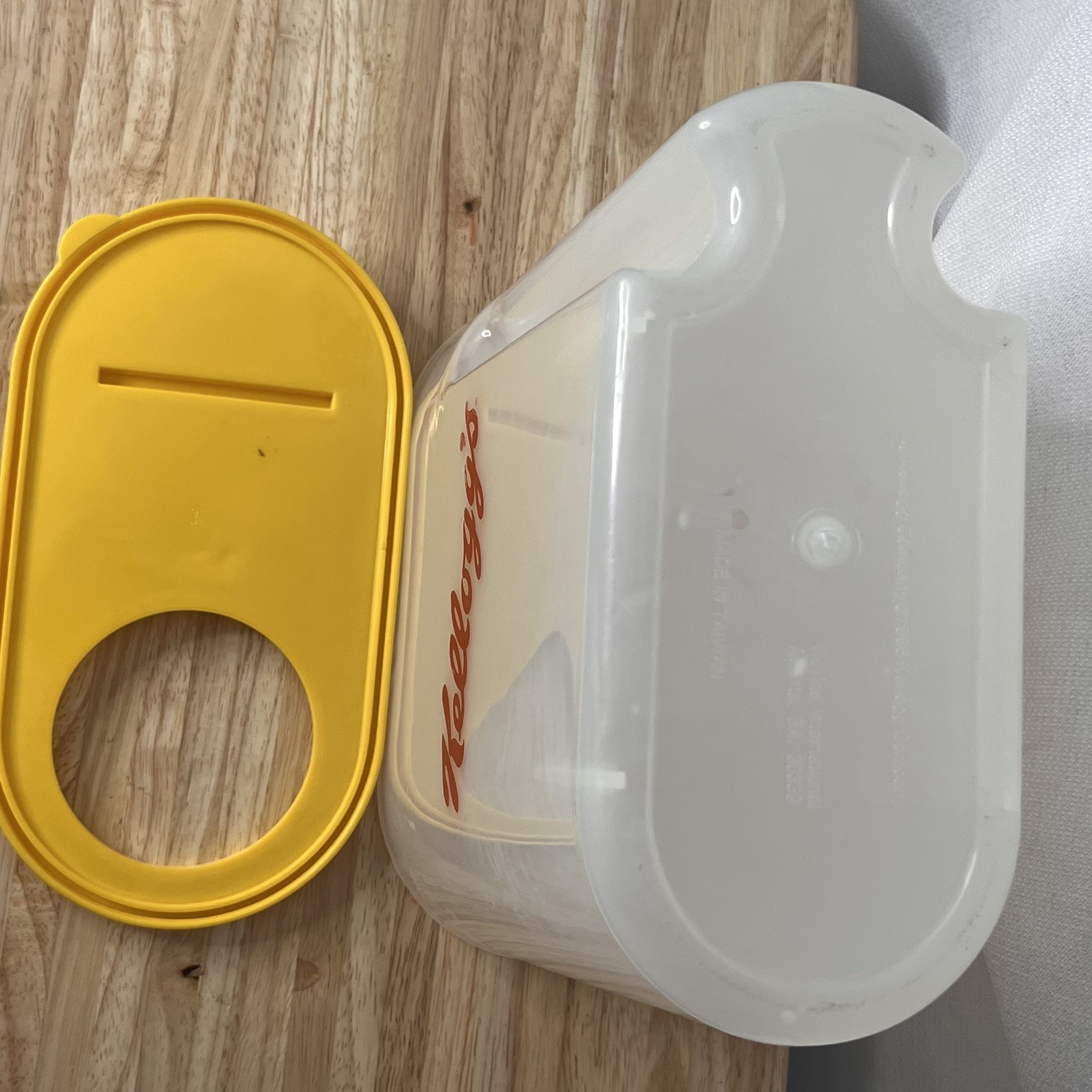 1996 Kelloggs Cereal Storage Container with Yellow Lid