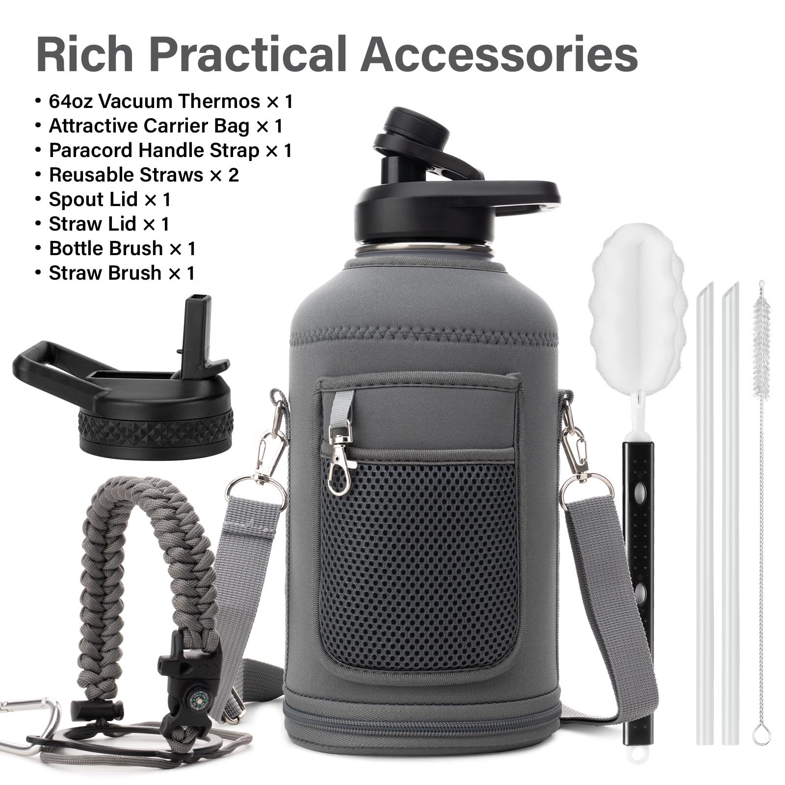 Dysanky Insulated Water Stainless Steel Vacuum Sports Half Gallon Large Water