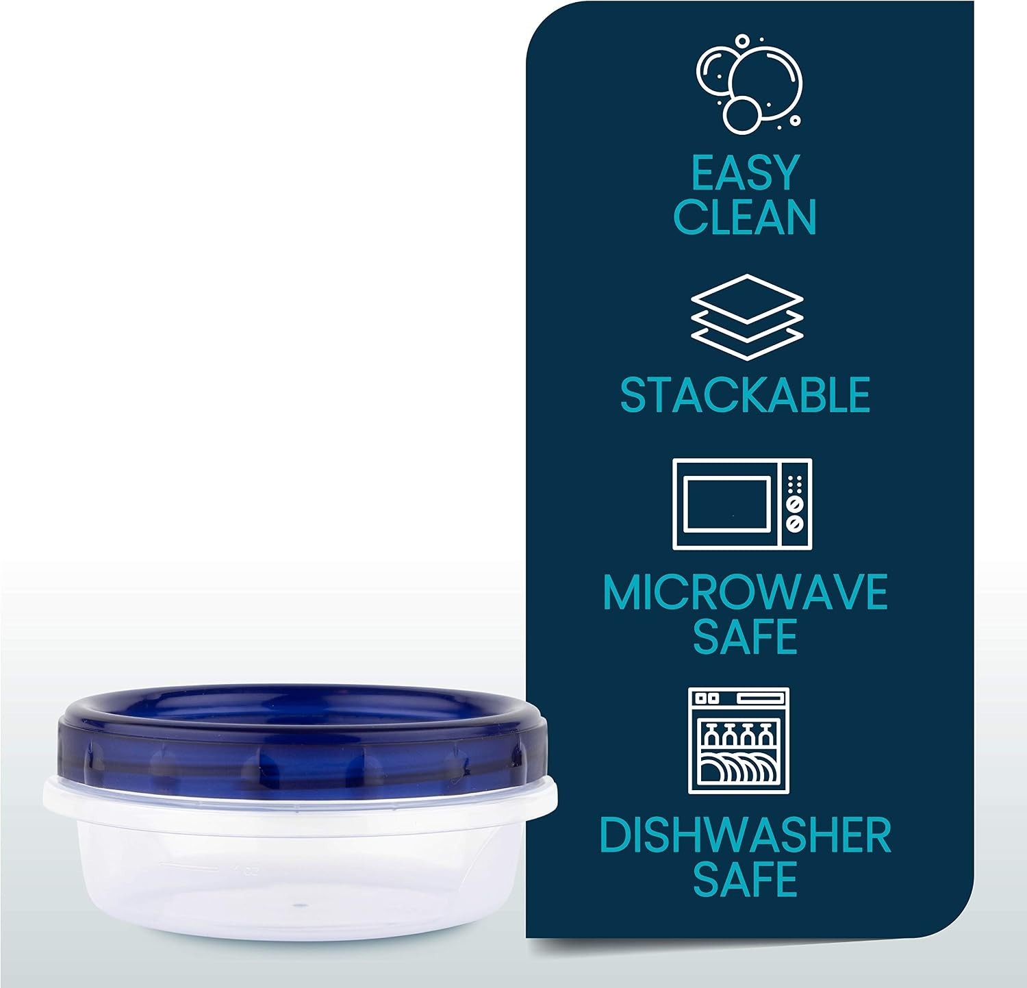 Twist Top Deli Containers – Clear Bottom, Blue Lids