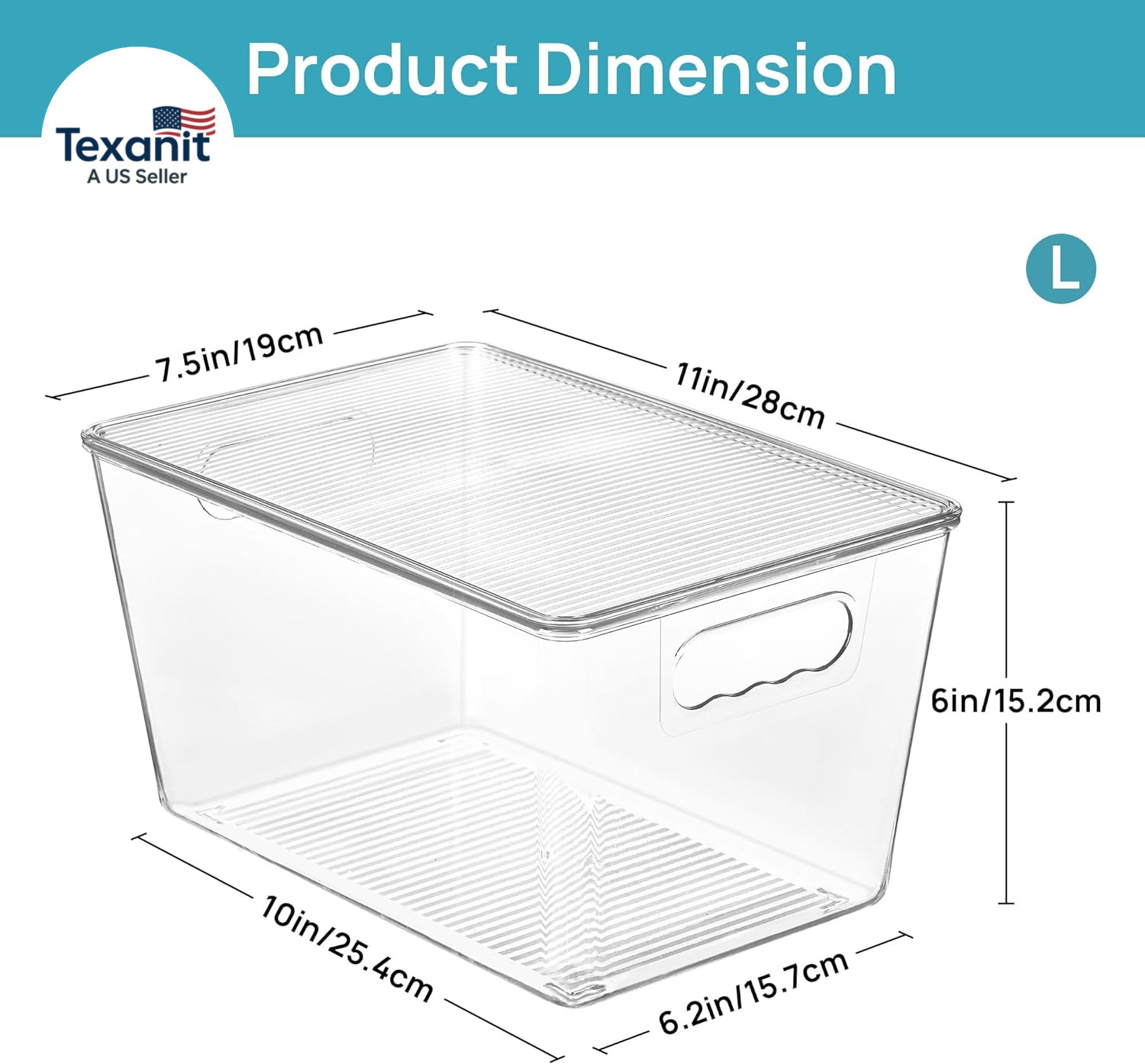 6 Pack Clear Stackable Storage Bins with Lids, Large Plastic Containers with Han